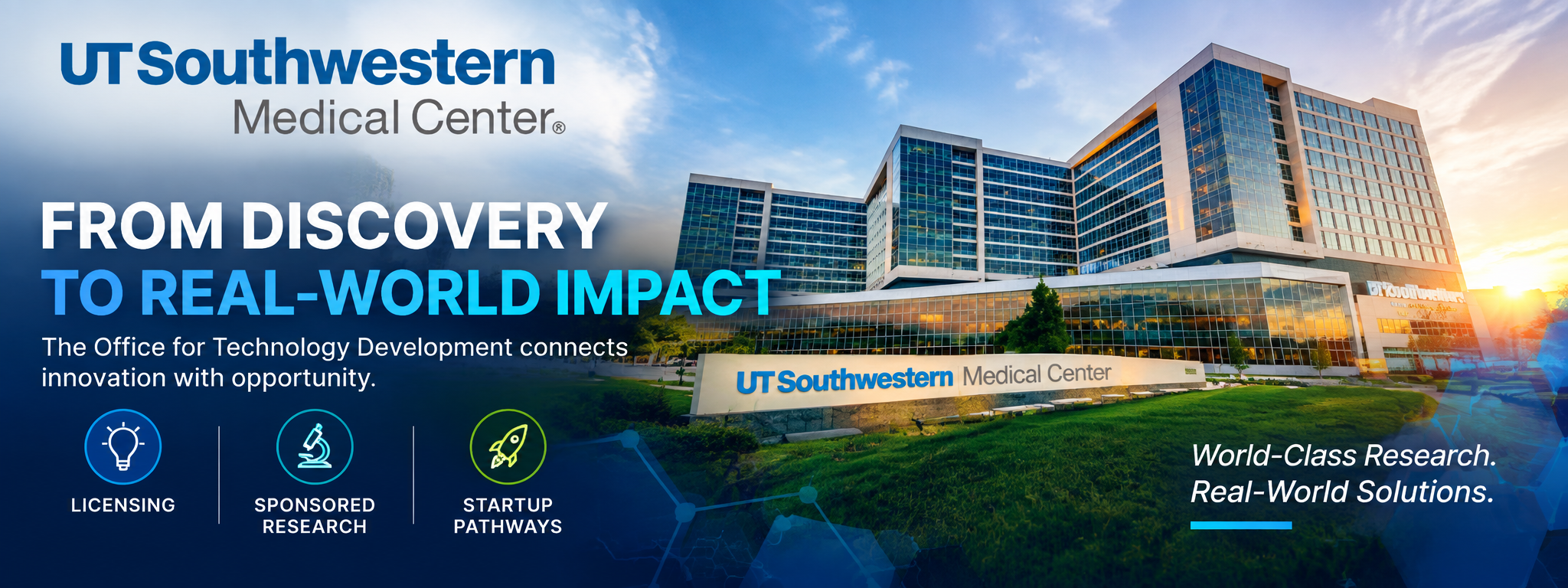 UT Southwestern's Office for Technology Development is the entry point for licensing, sponsored research and startup pathways out of one of the nation's top research medical centers.